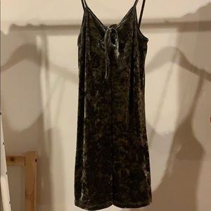 Forest green suede summer dress